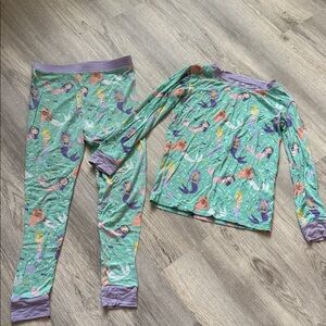 Little Sleepies Kids Pajama Set - OG- Green and Purple Mermaid Design